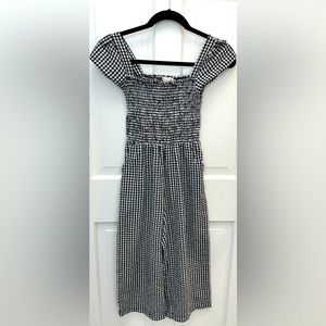 Tucker & Tate Gingham Cropped Jumpsuit - size girls large (10/12)